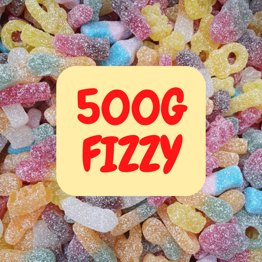 500g mix of Fizzy, sugar coated sweets!