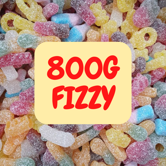 800g mix of fizzy, sugar coated sweets